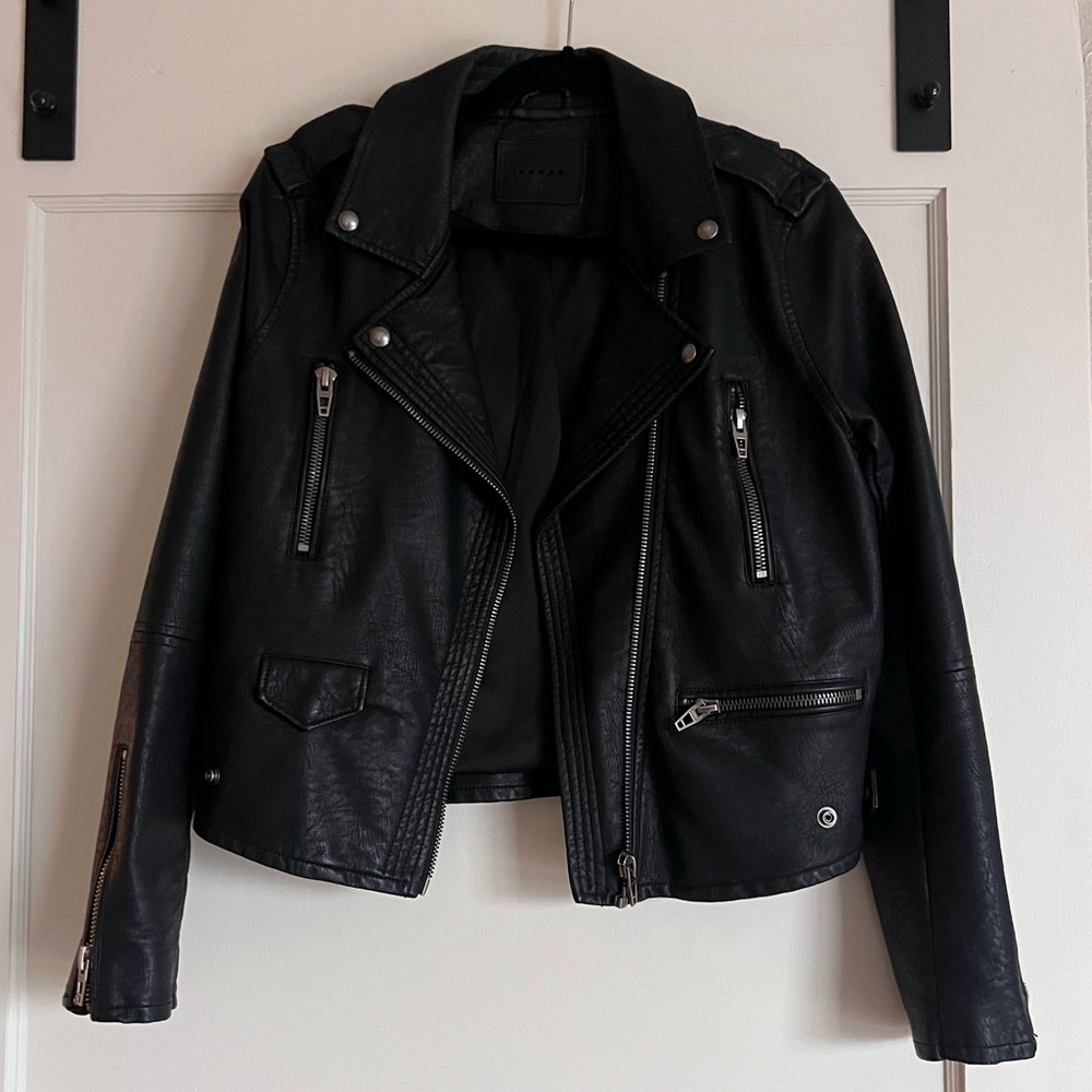Blank NYC faux leather moto jacket